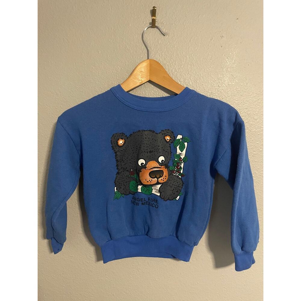Vintage Angel Fire New Mexico Bear Sweatshirt Youth Size 6 Graphic Pullover 90s